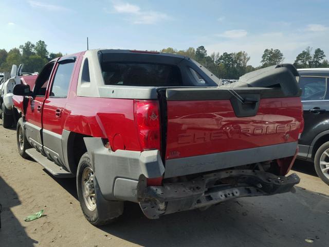 3GNGC23G82G196690 - 2002 CHEVROLET AVALANCHE RED photo 3