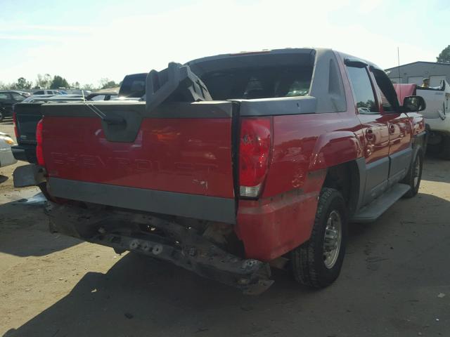 3GNGC23G82G196690 - 2002 CHEVROLET AVALANCHE RED photo 4