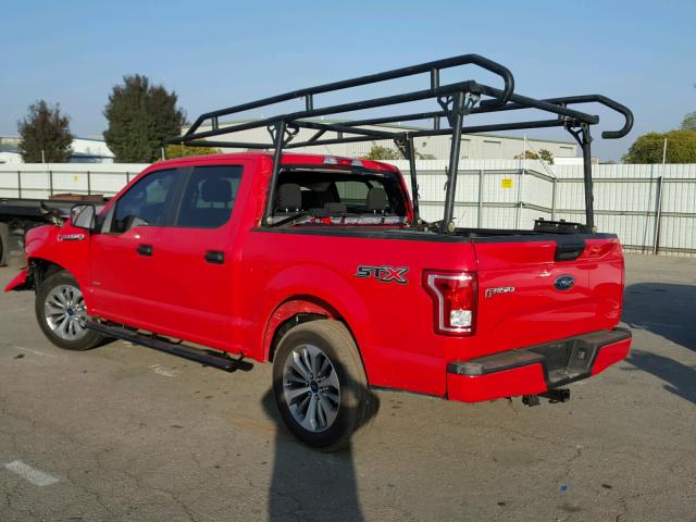 1FTEW1CP6HKD32754 - 2017 FORD F150 SUPER RED photo 3