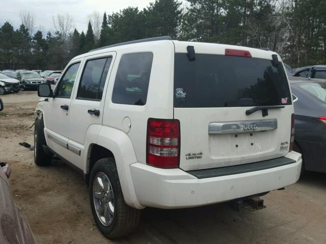 1J8GN58K68W224605 - 2008 JEEP LIBERTY LI WHITE photo 3