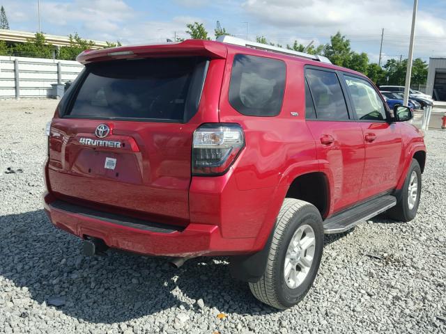 JTEBU5JR7E5185533 - 2014 TOYOTA 4RUNNER SR RED photo 4