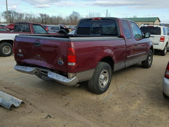 2FTRX17293CA04867 - 2003 FORD F150 MAROON photo 4