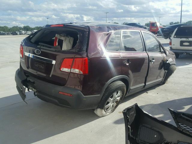 5XYKT3A15CG254035 - 2012 KIA SORENTO BA BURGUNDY photo 4