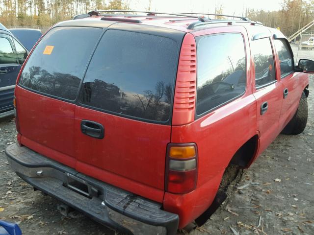 1GNEK13T51J234424 - 2001 CHEVROLET TAHOE K150 RED photo 4