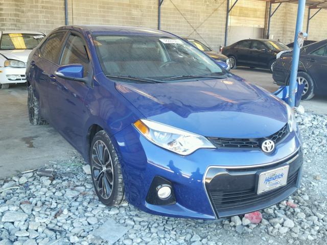 2T1BURHE2EC214972 - 2014 TOYOTA COROLLA L BLUE photo 1