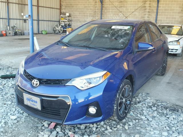 2T1BURHE2EC214972 - 2014 TOYOTA COROLLA L BLUE photo 2