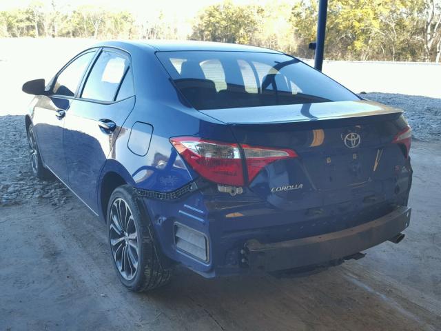 2T1BURHE2EC214972 - 2014 TOYOTA COROLLA L BLUE photo 3