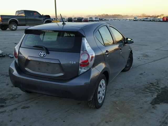 JTDKDTB3XE1568943 - 2014 TOYOTA PRIUS C CHARCOAL photo 4