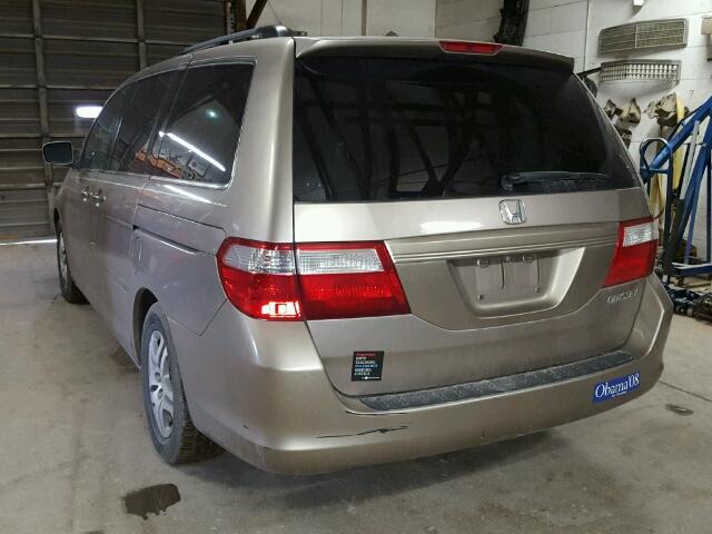 5FNRL38405B121000 - 2005 HONDA ODYSSEY EX TAN photo 3