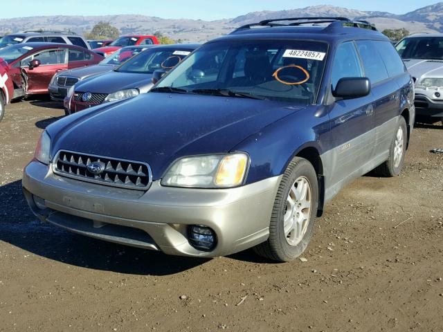 4S3BH665737639673 - 2003 SUBARU LEGACY OUT BLUE photo 2