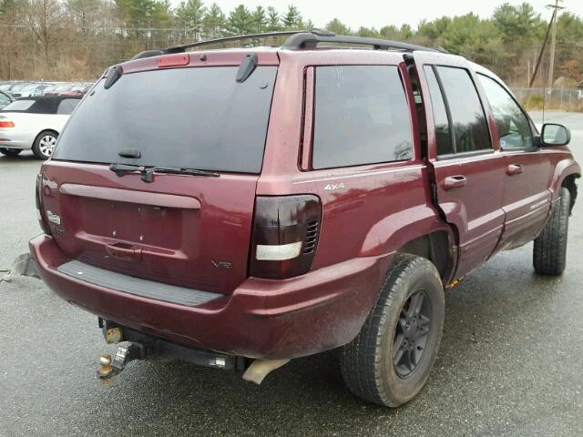 1J4GW58N4YC102299 - 2000 JEEP GRAND CHER MAROON photo 4