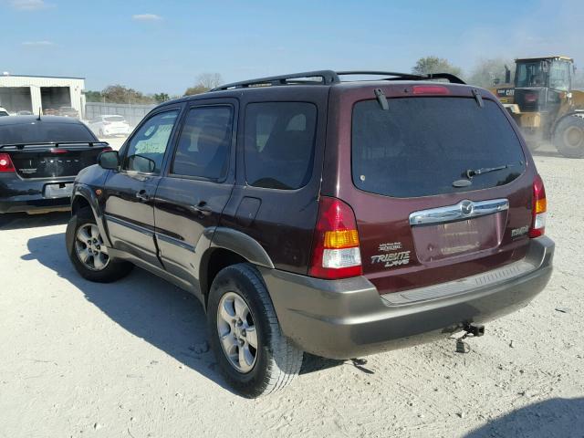 4F2CU08162KM16530 - 2002 MAZDA TRIBUTE LX MAROON photo 3