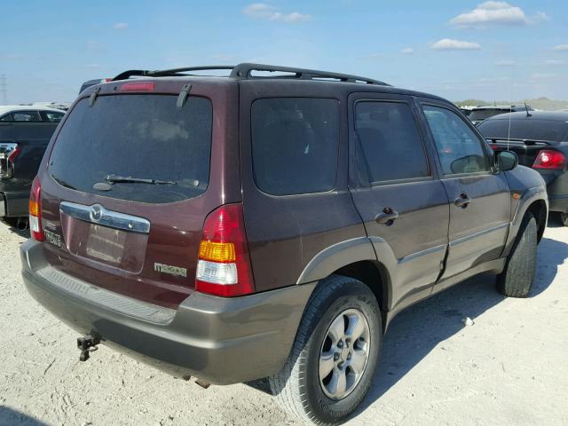 4F2CU08162KM16530 - 2002 MAZDA TRIBUTE LX MAROON photo 4