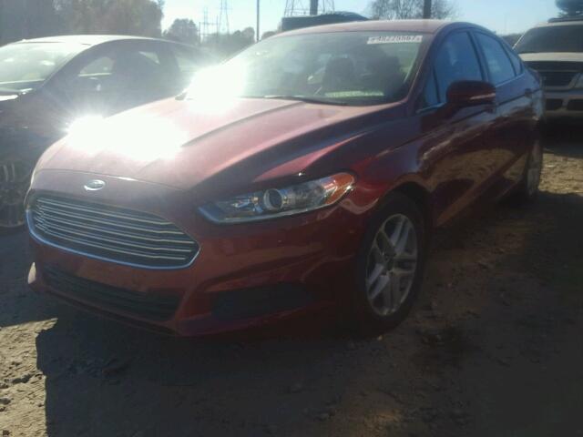 3FA6P0HR6DR382720 - 2013 FORD FUSION SE RED photo 2