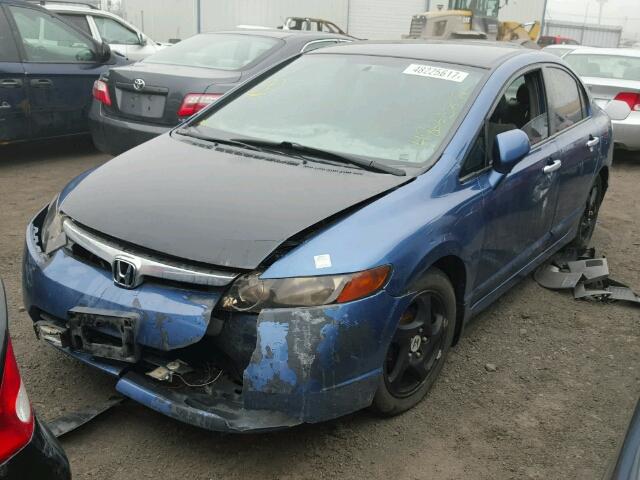 2HGFA16508H020838 - 2008 HONDA CIVIC LX BLUE photo 2