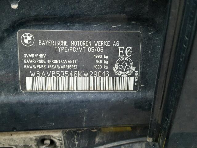 WBAVB53546KW29016 - 2006 BMW 323 I BLUE photo 10