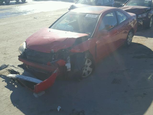 1HGEM22972L078229 - 2002 HONDA CIVIC EX RED photo 2
