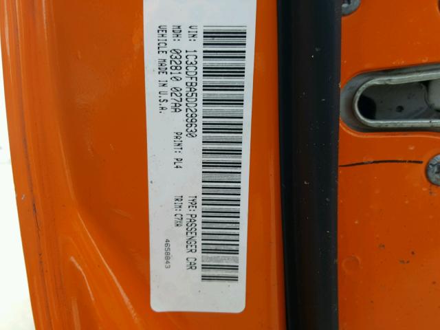 1C3CDFBA5DD299630 - 2013 DODGE DART SXT ORANGE photo 10