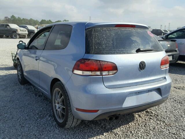 WVWBA7AJ2AW133007 - 2010 VOLKSWAGEN GOLF BLUE photo 3