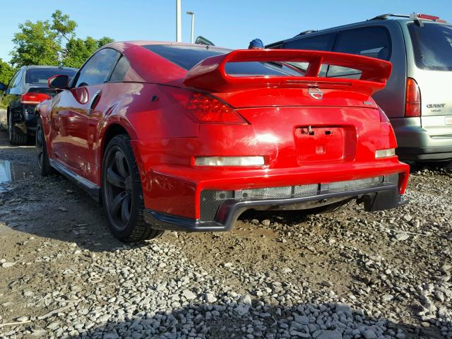 JN1BZ34E58M751477 - 2008 NISSAN 350Z COUPE RED photo 3