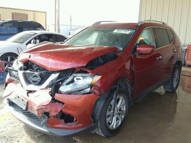 KNMAT2MT2GP598038 - 2016 NISSAN ROGUE S MAROON photo 2