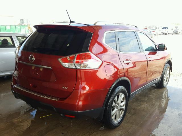 KNMAT2MT2GP598038 - 2016 NISSAN ROGUE S MAROON photo 4