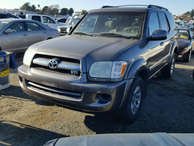 5TDZT34A15S245493 - 2005 TOYOTA SEQUOIA SR CHARCOAL photo 2