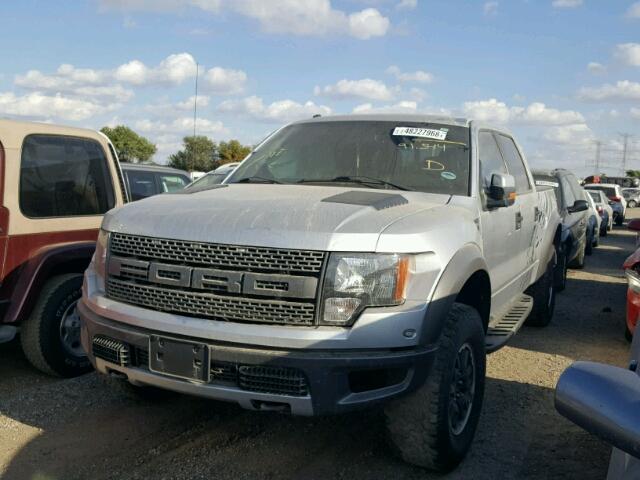 1FTFW1R60BFA70376 - 2011 FORD F150 SVT R SILVER photo 2