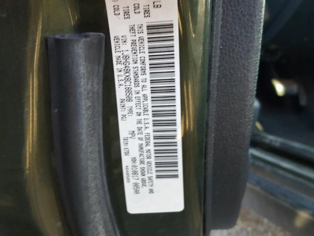 1J8HG48KX8C188508 - 2008 JEEP COMMANDER GREEN photo 10