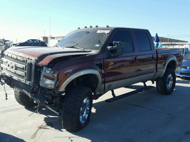 1FTSW21R58EA37267 - 2008 FORD F250 SUPER BURGUNDY photo 2