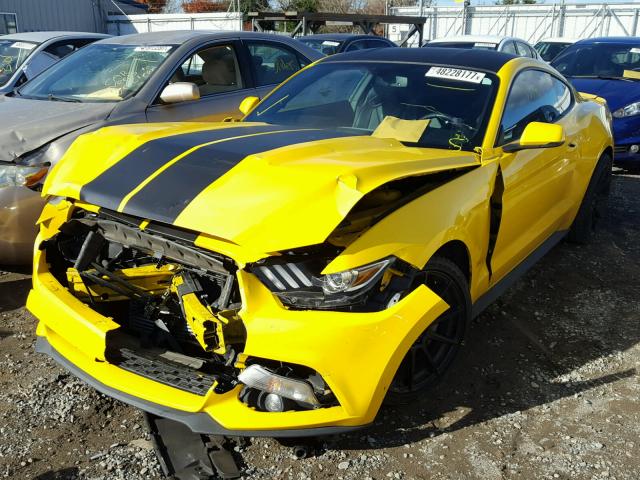1FA6P8TH3F5382659 - 2015 FORD MUSTANG YELLOW photo 2