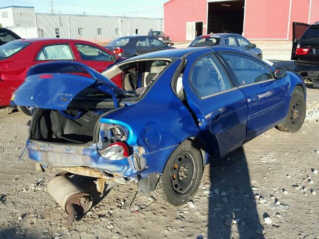 1B3ES56C95D255018 - 2005 DODGE NEON SXT BLUE photo 4