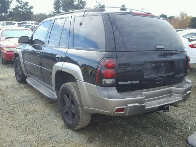 1GNDS13S522215550 - 2002 CHEVROLET TRAILBLAZE BLACK photo 3