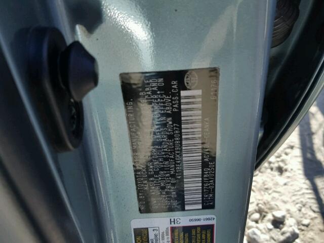 4T1BE46KX9U880877 - 2009 TOYOTA CAMRY BASE TEAL photo 10