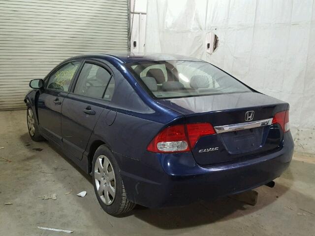 1HGFA16509L015000 - 2009 HONDA CIVIC LX BLUE photo 3