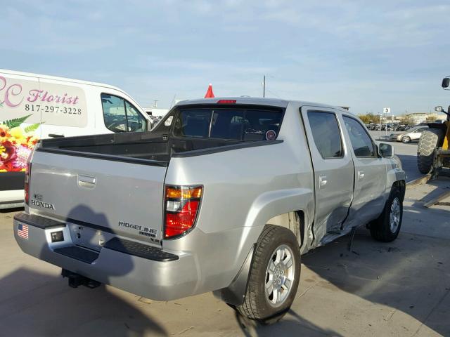 2HJYK16518H502329 - 2008 HONDA RIDGELINE SILVER photo 4