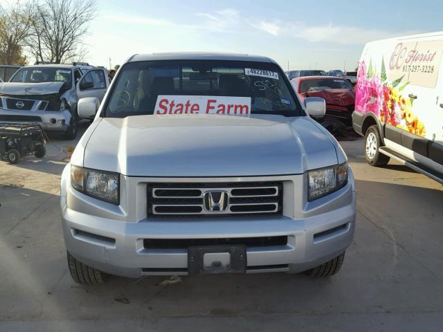 2HJYK16518H502329 - 2008 HONDA RIDGELINE SILVER photo 9