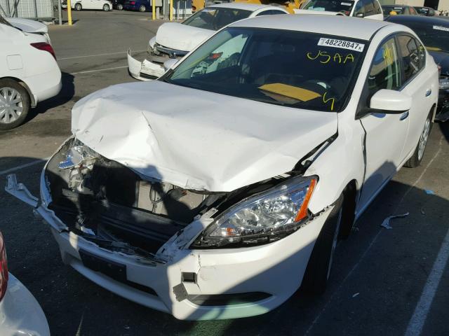 3N1AB7AP6DL748931 - 2013 NISSAN SENTRA S WHITE photo 2