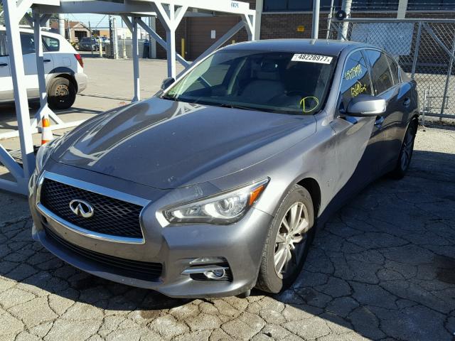 JN1BV7ARXEM703818 - 2014 INFINITI Q50 BASE GRAY photo 2