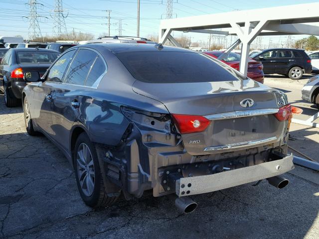 JN1BV7ARXEM703818 - 2014 INFINITI Q50 BASE GRAY photo 3