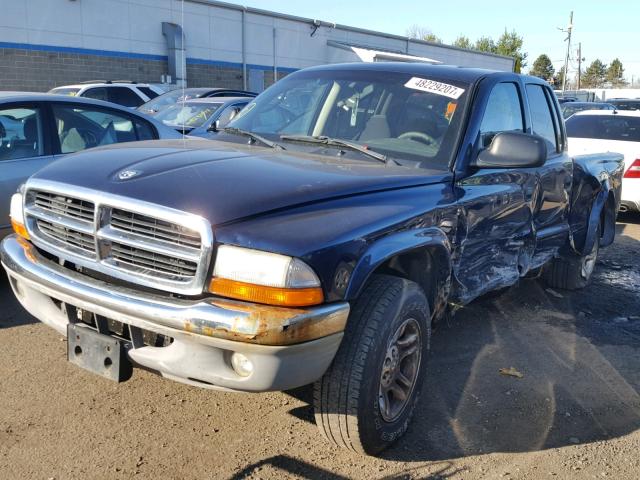 1D7HG48K64S622355 - 2004 DODGE DAKOTA QUA BLUE photo 2