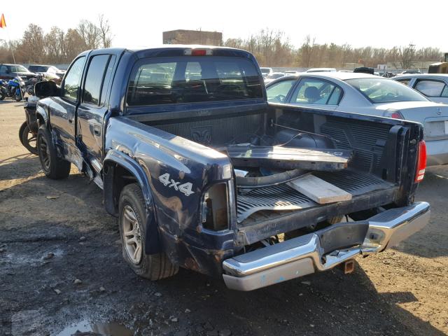 1D7HG48K64S622355 - 2004 DODGE DAKOTA QUA BLUE photo 3