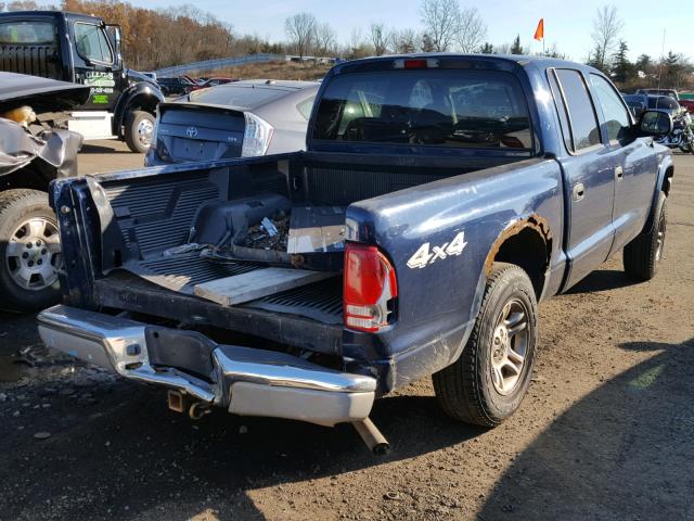 1D7HG48K64S622355 - 2004 DODGE DAKOTA QUA BLUE photo 4