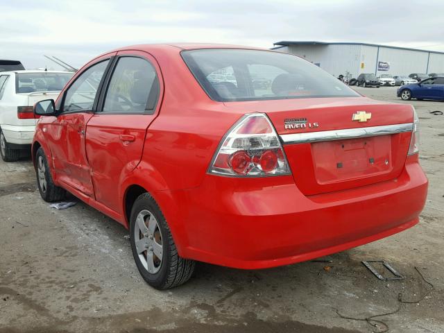 KL1TD56658B207629 - 2008 CHEVROLET AVEO BASE RED photo 3