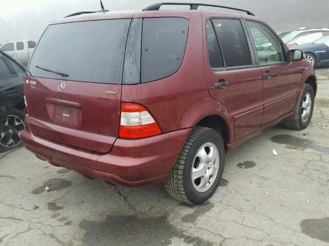 4JGAB57E44A464482 - 2004 MERCEDES-BENZ ML 350 BURGUNDY photo 4