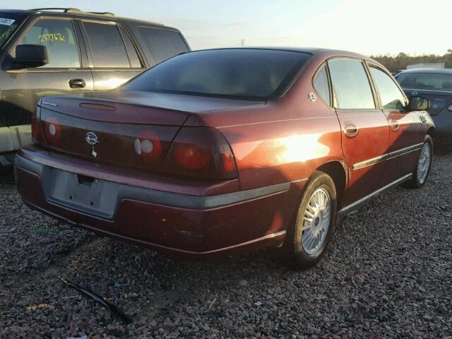 2G1WF52E319254347 - 2001 CHEVROLET IMPALA BURGUNDY photo 4