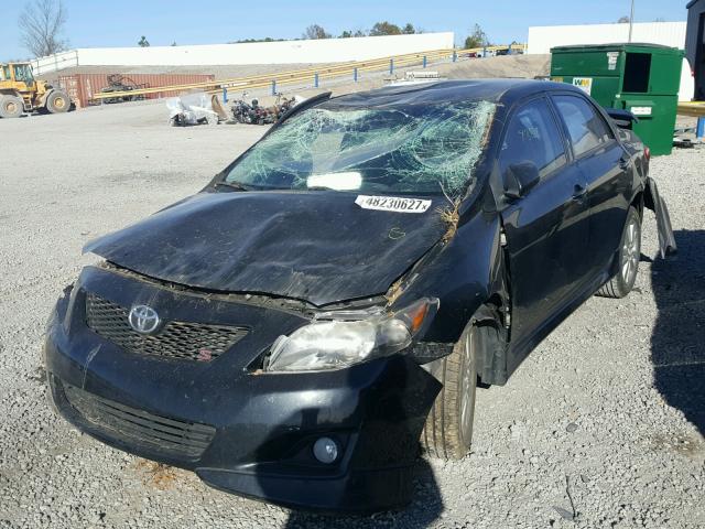 1NXBU4EE3AZ341696 - 2010 TOYOTA COROLLA BA BLACK photo 2