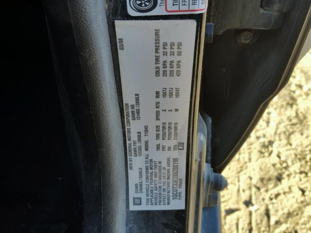 1GCDT33E288208198 - 2008 CHEVROLET COLORADO L BLACK photo 10