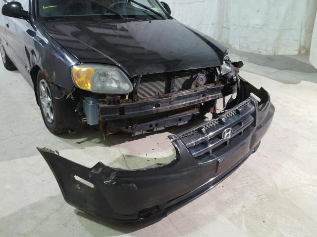 KMHCG45C85U644392 - 2005 HYUNDAI ACCENT GL BLACK photo 9