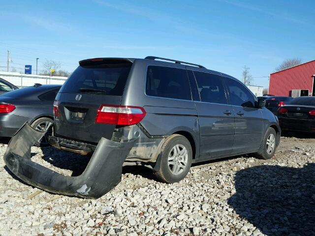 5FNRL386X7B504835 - 2007 HONDA ODYSSEY EX GRAY photo 4